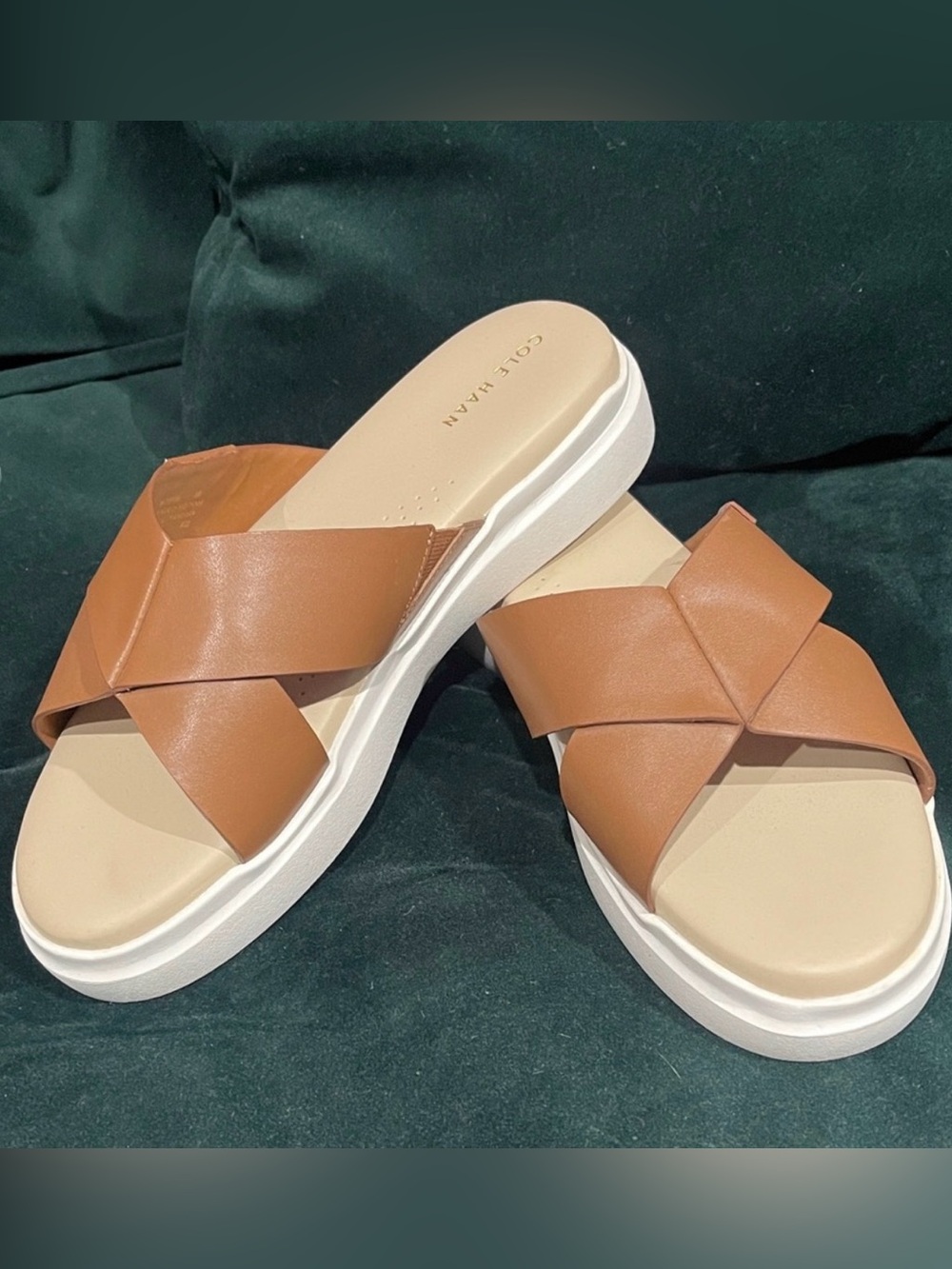 Cole Haan cris cross sandals . Traction sole. Worn once. Size 8.